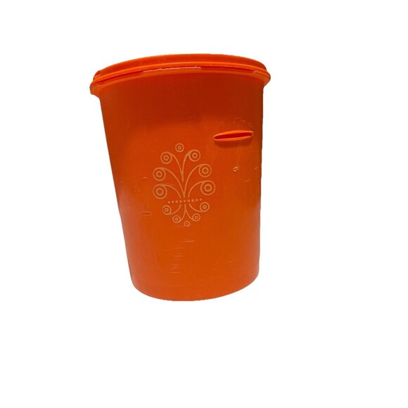 Vintage Tupperware Nesting Servalier Canister with Lid Orange Starburst 809-6 - Picture 1 of 7